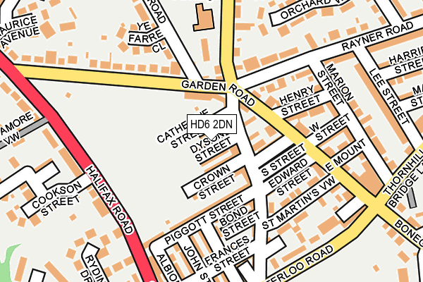 HD6 2DN map - OS OpenMap – Local (Ordnance Survey)