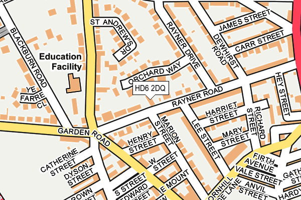 HD6 2DQ map - OS OpenMap – Local (Ordnance Survey)