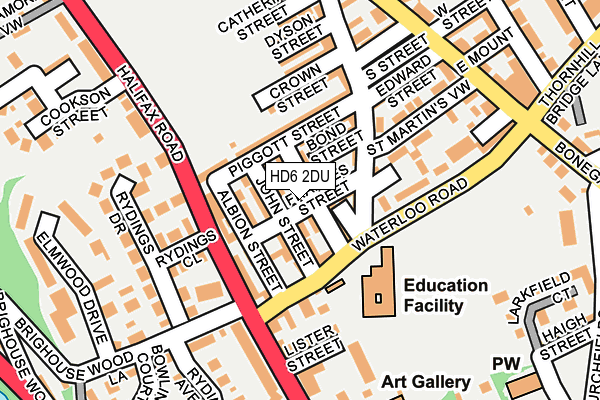 HD6 2DU map - OS OpenMap – Local (Ordnance Survey)