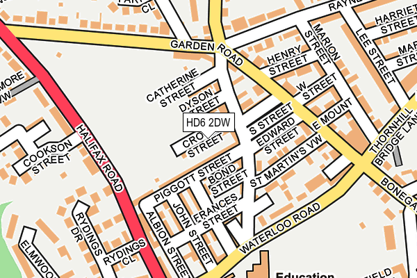 HD6 2DW map - OS OpenMap – Local (Ordnance Survey)