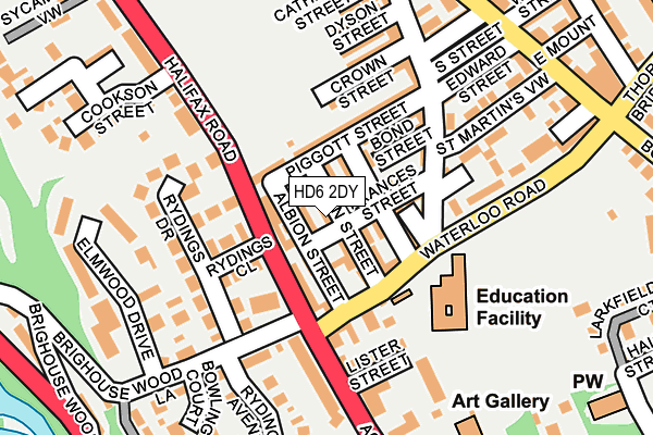 HD6 2DY map - OS OpenMap – Local (Ordnance Survey)