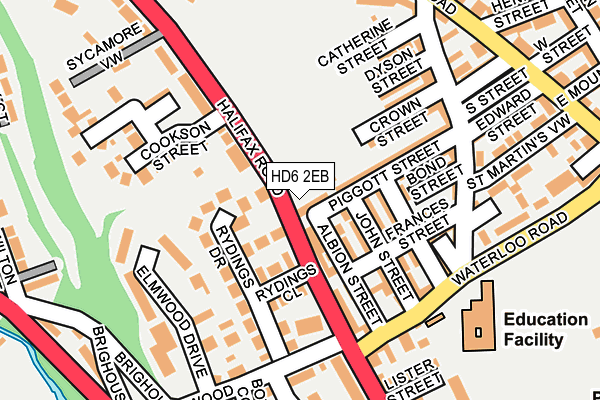 HD6 2EB map - OS OpenMap – Local (Ordnance Survey)