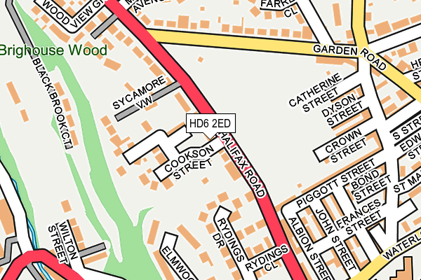 HD6 2ED map - OS OpenMap – Local (Ordnance Survey)