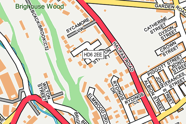 HD6 2EE map - OS OpenMap – Local (Ordnance Survey)