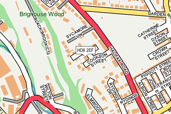 HD6 2EF map - OS OpenMap – Local (Ordnance Survey)