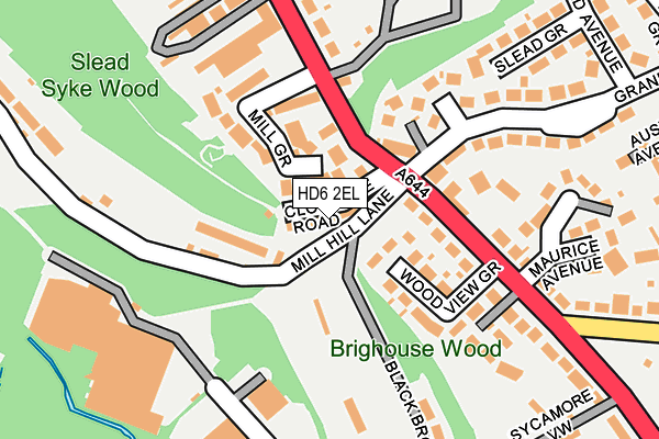 HD6 2EL map - OS OpenMap – Local (Ordnance Survey)