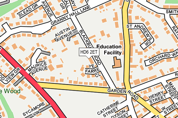 HD6 2ET map - OS OpenMap – Local (Ordnance Survey)