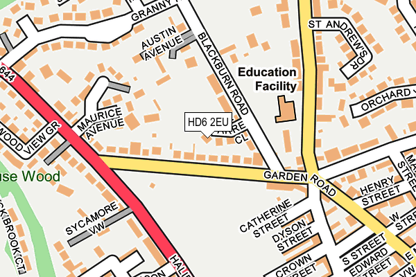 HD6 2EU map - OS OpenMap – Local (Ordnance Survey)