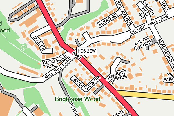 HD6 2EW map - OS OpenMap – Local (Ordnance Survey)