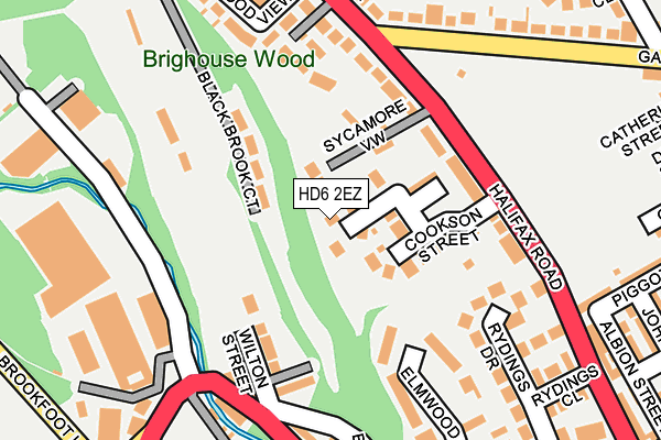 HD6 2EZ map - OS OpenMap – Local (Ordnance Survey)