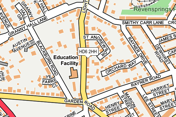 HD6 2HH map - OS OpenMap – Local (Ordnance Survey)