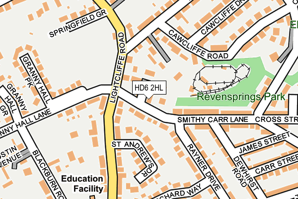 HD6 2HL map - OS OpenMap – Local (Ordnance Survey)