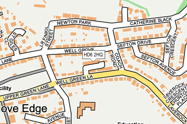 HD6 2HQ map - OS OpenMap – Local (Ordnance Survey)