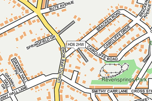 HD6 2HW map - OS OpenMap – Local (Ordnance Survey)