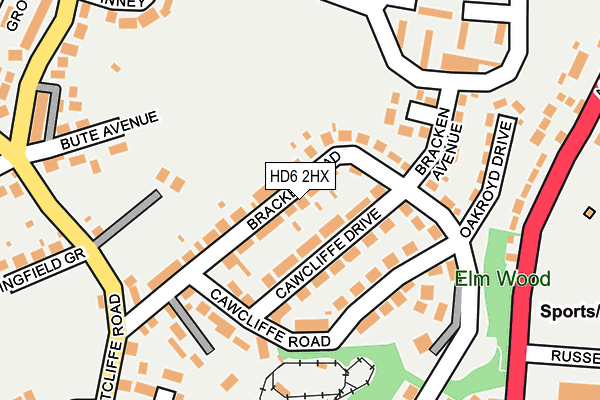 HD6 2HX map - OS OpenMap – Local (Ordnance Survey)
