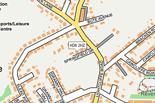 HD6 2HZ map - OS OpenMap – Local (Ordnance Survey)