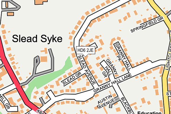 HD6 2JE map - OS OpenMap – Local (Ordnance Survey)