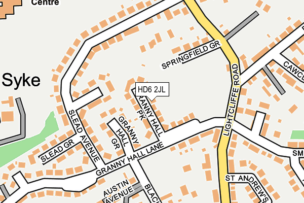 HD6 2JL map - OS OpenMap – Local (Ordnance Survey)