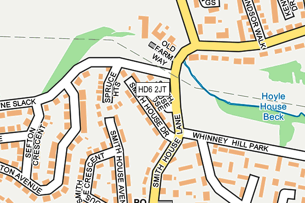 HD6 2JT map - OS OpenMap – Local (Ordnance Survey)