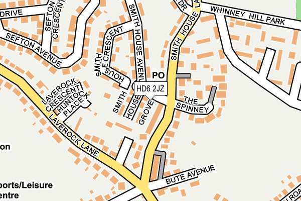 HD6 2JZ map - OS OpenMap – Local (Ordnance Survey)