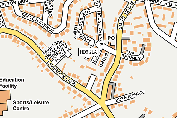 HD6 2LA map - OS OpenMap – Local (Ordnance Survey)