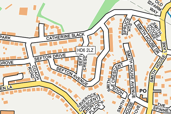 HD6 2LZ map - OS OpenMap – Local (Ordnance Survey)