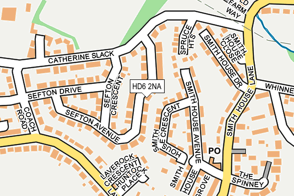 HD6 2NA map - OS OpenMap – Local (Ordnance Survey)