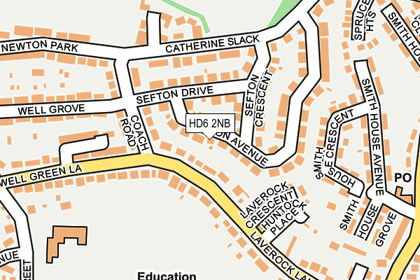 HD6 2NB map - OS OpenMap – Local (Ordnance Survey)
