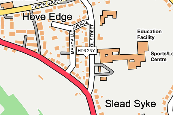 HD6 2NY map - OS OpenMap – Local (Ordnance Survey)