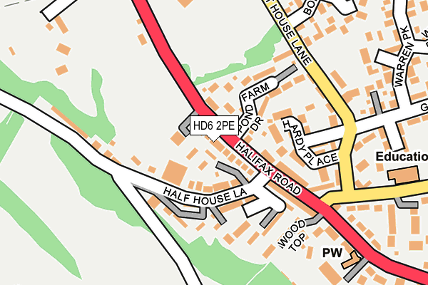 HD6 2PE map - OS OpenMap – Local (Ordnance Survey)