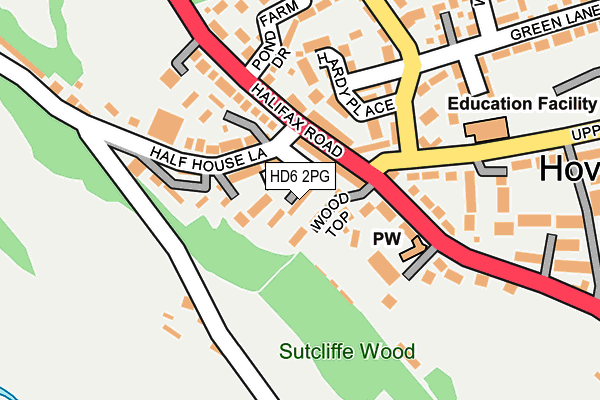 HD6 2PG map - OS OpenMap – Local (Ordnance Survey)