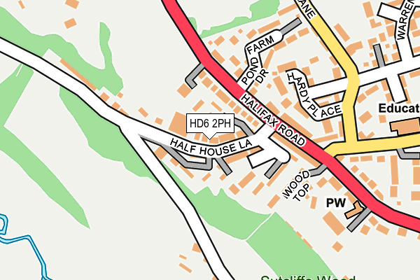 HD6 2PH map - OS OpenMap – Local (Ordnance Survey)