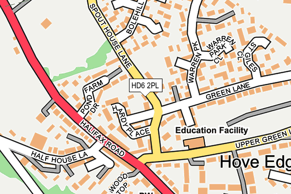 HD6 2PL map - OS OpenMap – Local (Ordnance Survey)