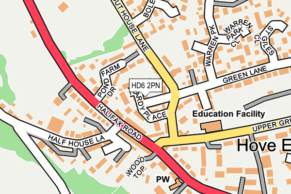 HD6 2PN map - OS OpenMap – Local (Ordnance Survey)