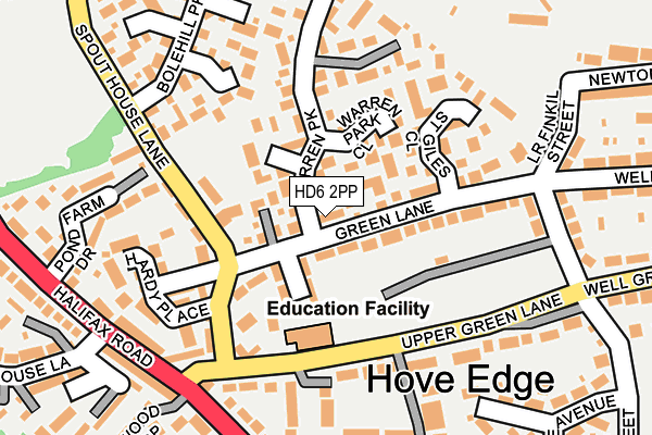 HD6 2PP map - OS OpenMap – Local (Ordnance Survey)