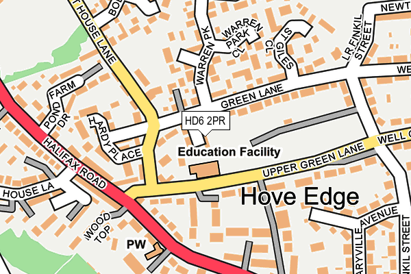 HD6 2PR map - OS OpenMap – Local (Ordnance Survey)