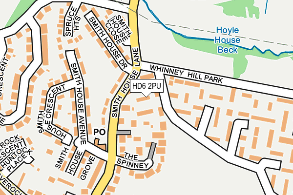 HD6 2PU map - OS OpenMap – Local (Ordnance Survey)