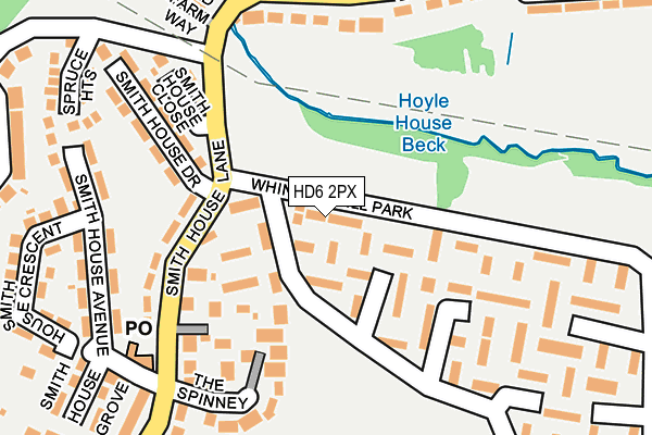 HD6 2PX map - OS OpenMap – Local (Ordnance Survey)