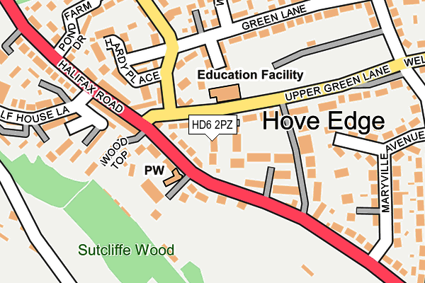 HD6 2PZ map - OS OpenMap – Local (Ordnance Survey)