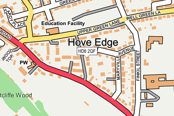 HD6 2QF map - OS OpenMap – Local (Ordnance Survey)