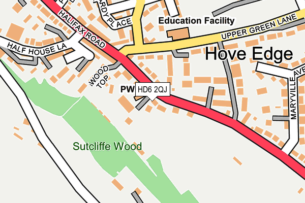 HD6 2QJ map - OS OpenMap – Local (Ordnance Survey)