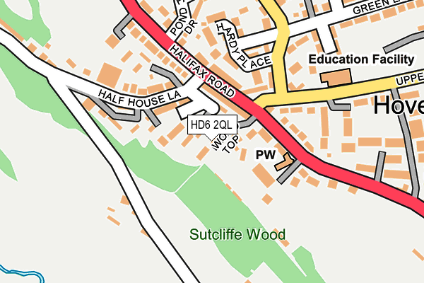 HD6 2QL map - OS OpenMap – Local (Ordnance Survey)