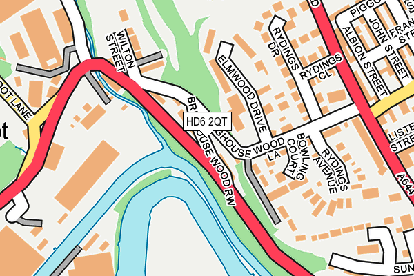 HD6 2QT map - OS OpenMap – Local (Ordnance Survey)
