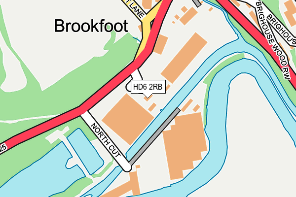 HD6 2RB map - OS OpenMap – Local (Ordnance Survey)