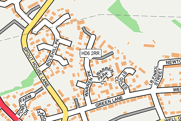 HD6 2RR map - OS OpenMap – Local (Ordnance Survey)