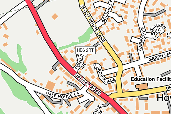 HD6 2RT map - OS OpenMap – Local (Ordnance Survey)