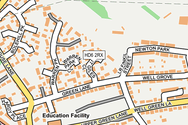 HD6 2RX map - OS OpenMap – Local (Ordnance Survey)