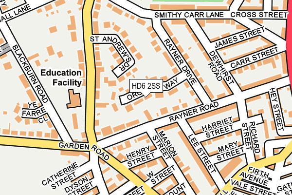 HD6 2SS map - OS OpenMap – Local (Ordnance Survey)