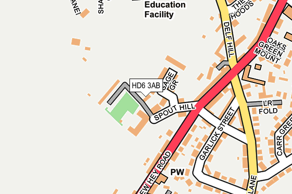 HD6 3AB map - OS OpenMap – Local (Ordnance Survey)