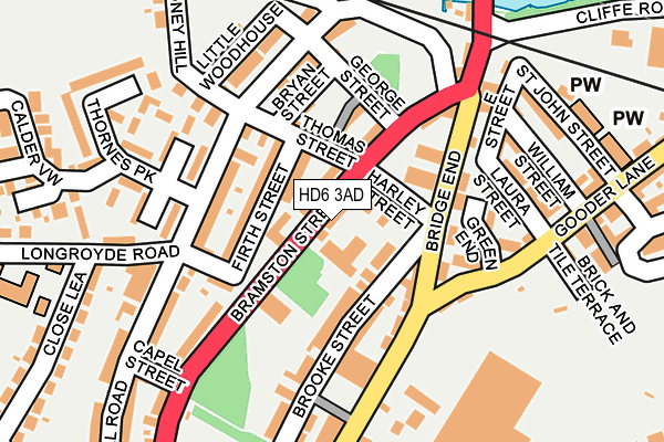 HD6 3AD map - OS OpenMap – Local (Ordnance Survey)